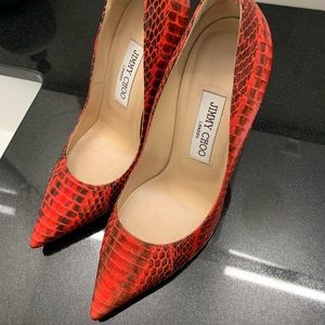 Jimmy Choo Anouk snake skin pump, size 37.5
